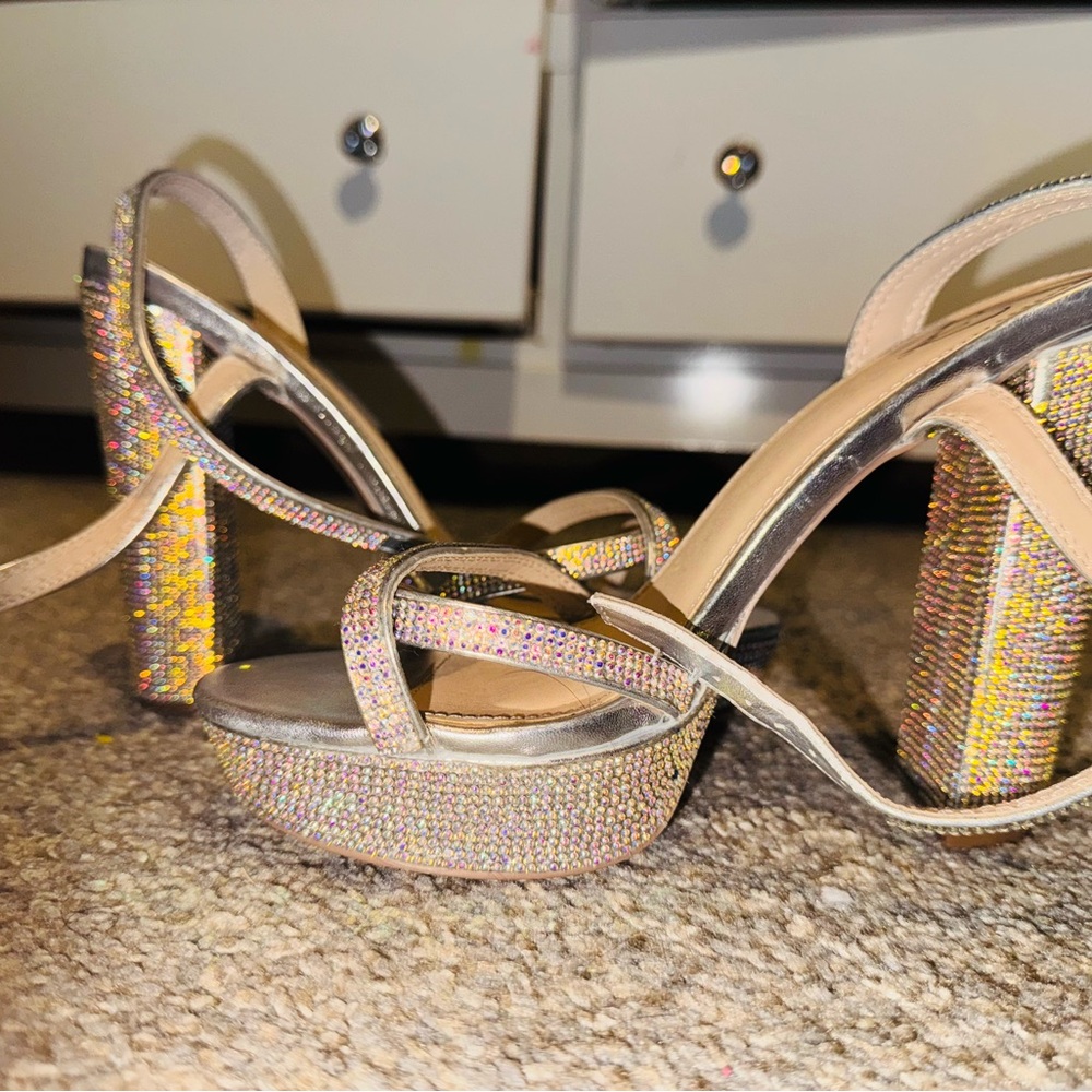 Elegant Rhinestone Strappy Heels
